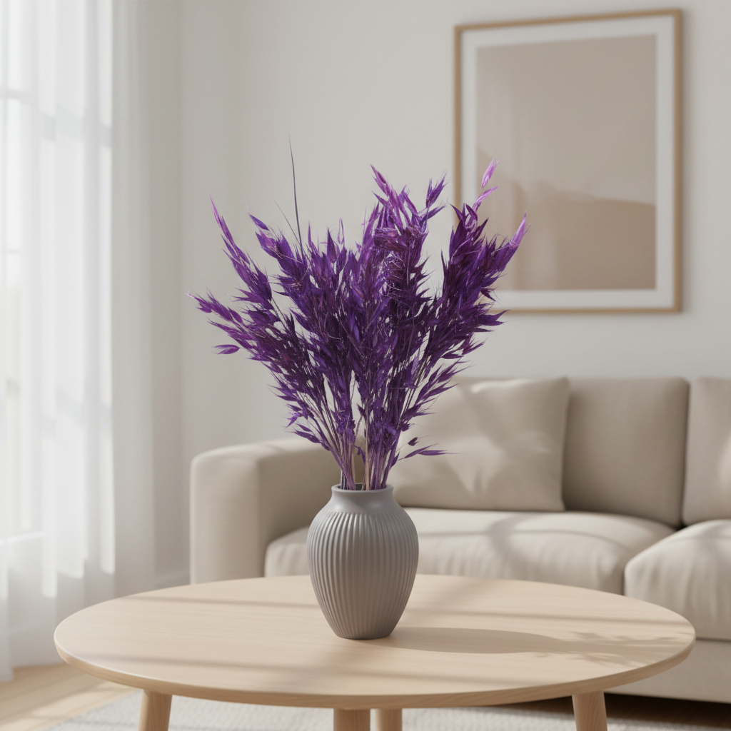 Sušená Avena selvatica – fialová, přírodní planý oves pro dekorace, věnce a kytice